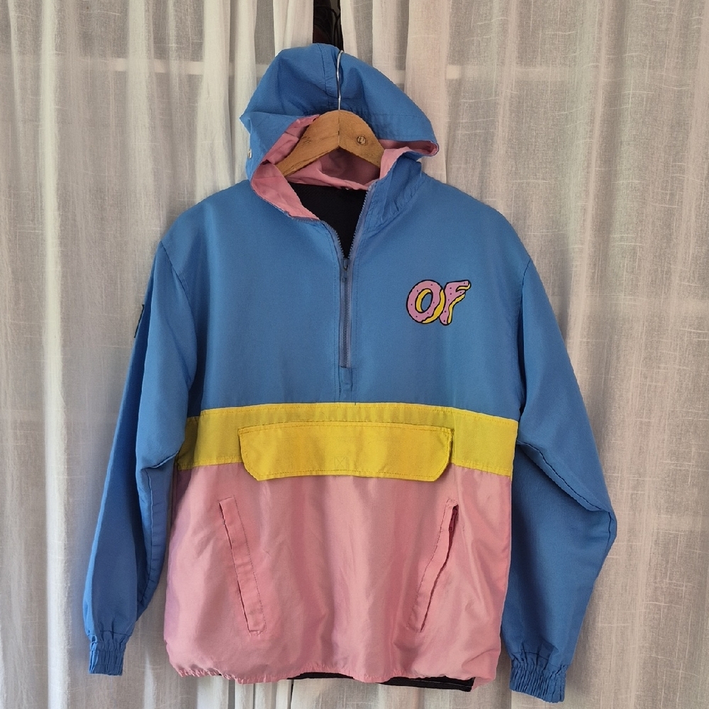 Odd Future Of Zip Pullover Blue, Pink Yellow Raincoat Jacket Hoddie